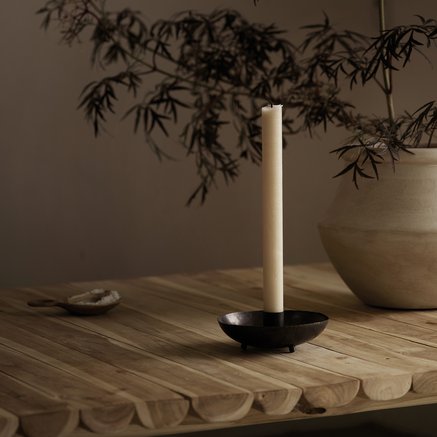 CANDLEHOLDER | OXIDIZED BRASS | D 12 CM